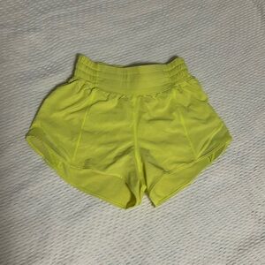 Lululemon neon yellow hottyhot shorts